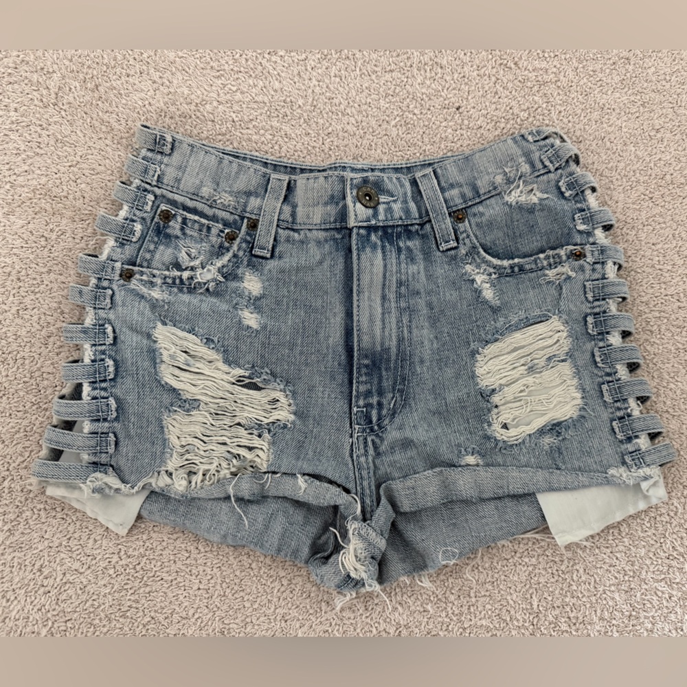Carmar Blue Distressed Jean Shorts